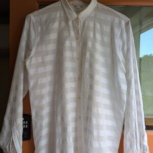 Gap White Striped Cotton Shirt